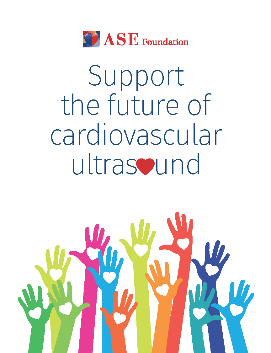 ASEF Promo A drawing poster calling to support the future of cardiovascular ultrasound