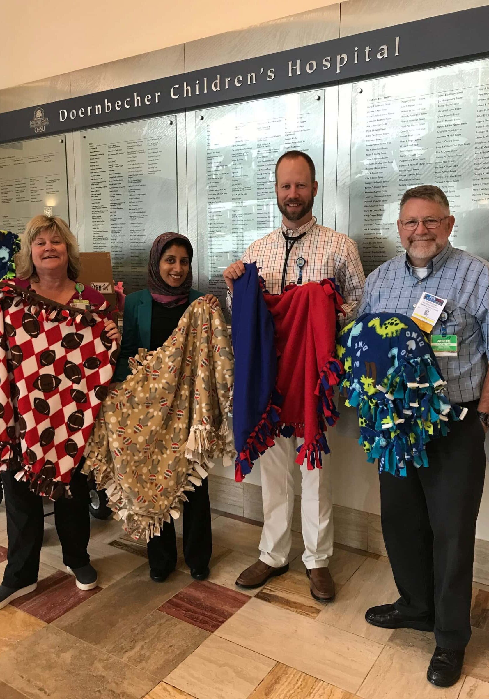 ASEF Blankets Found coleagues at a fundraising event